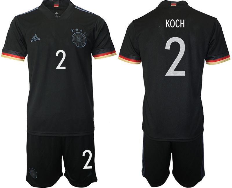 Men 2020-2021 European Cup Germany away black #2 Adidas Soccer Jersey->germany jersey->Soccer Country Jersey